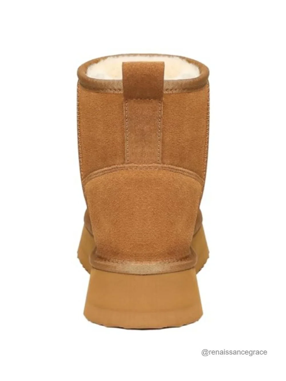 Genuine Suede Fur Lined Platform Ankle Boots Women Winter Snow Boots Slip On
